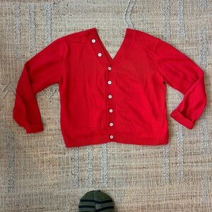 María Stanley button sweater, paprika, M